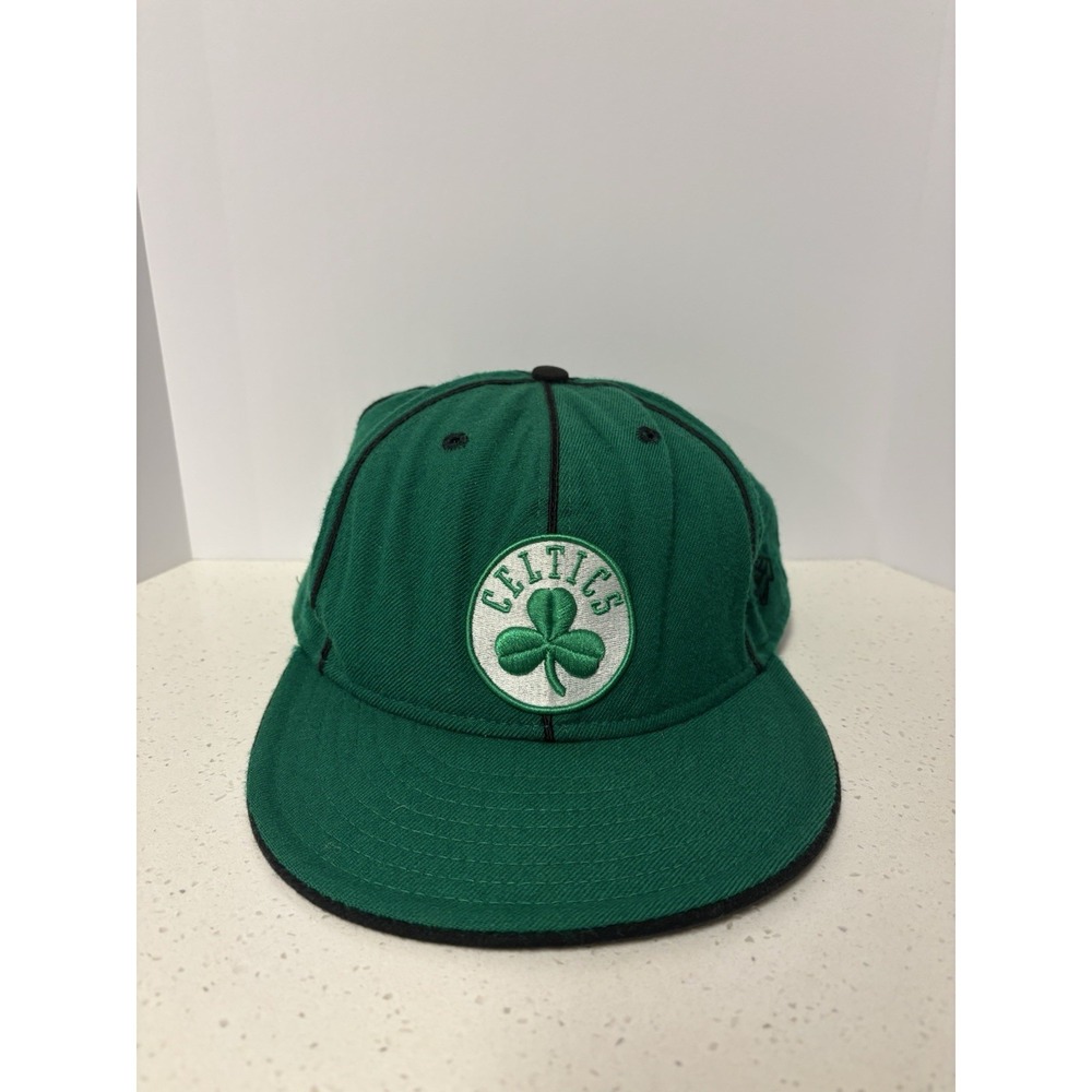Vintage Boston Celtics Made In USA 100% Wool Fitted Hat Size 7 5/8